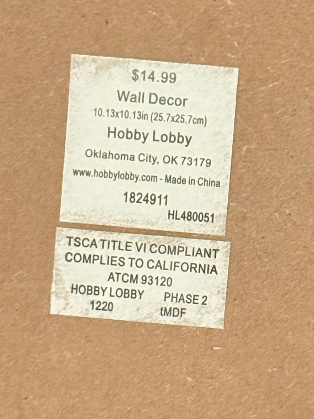 Hobby Lobby White and Brown 